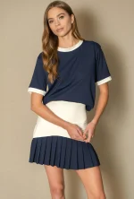 akari-tshirt-raku-skirt-navy-chantilly-1 PDOBSW SKIRT RAKU NAVY - Imagen 1
